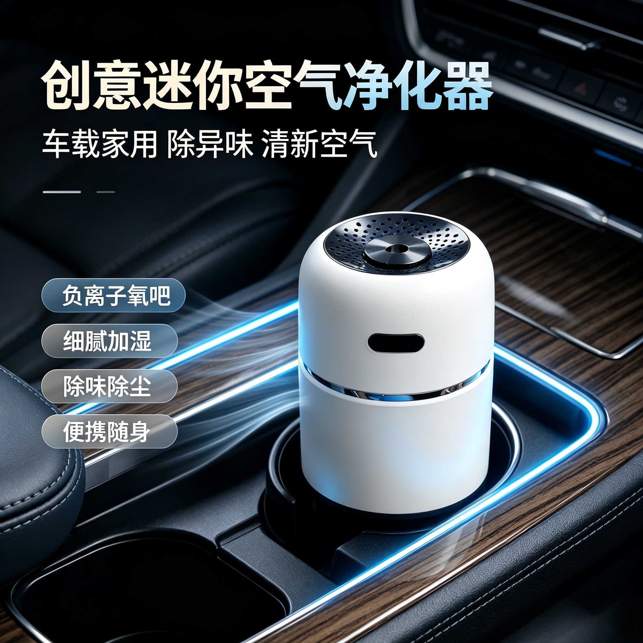 车载负离子除味加湿净化器