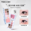 VEECCI唯资拼色多功能眼影盘粉蓝雾腮红面部综合盘高光哑光多用色