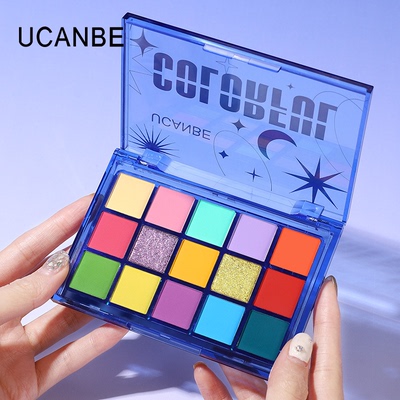UCANBE树妖15色蓝绿色眼影盘玩妆爆款显色彩妆COS推荐学生平价盘