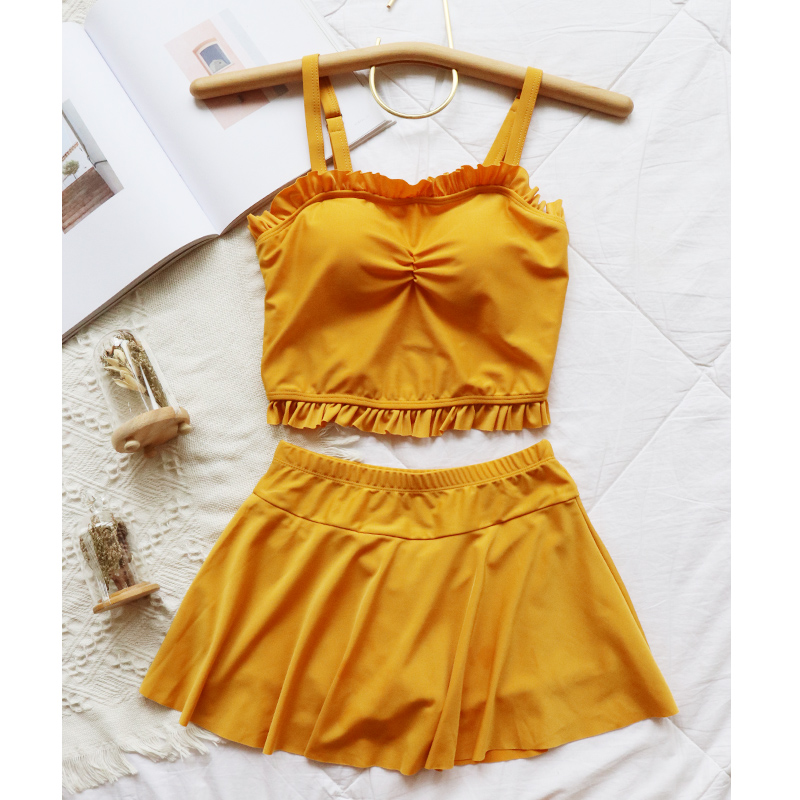 泳衣女显瘦两件套分体韩国少女保守泡温泉遮肚聚拢小香风学生泳装|ruв категории движение/йога/фитнес/фанаты товаров, плавание, разделить купальник - от Buy2taobao.com для оказания профессиональной услуги покупки агента Taobao