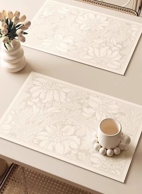 法式轻奢高级感防水防油防烫西餐垫家用免洗皮革耐脏隔热餐桌垫子