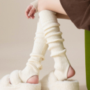 踩脚堆堆袜套女秋冬新款白色小腿袜子保暖加厚针织腿套配雪地靴