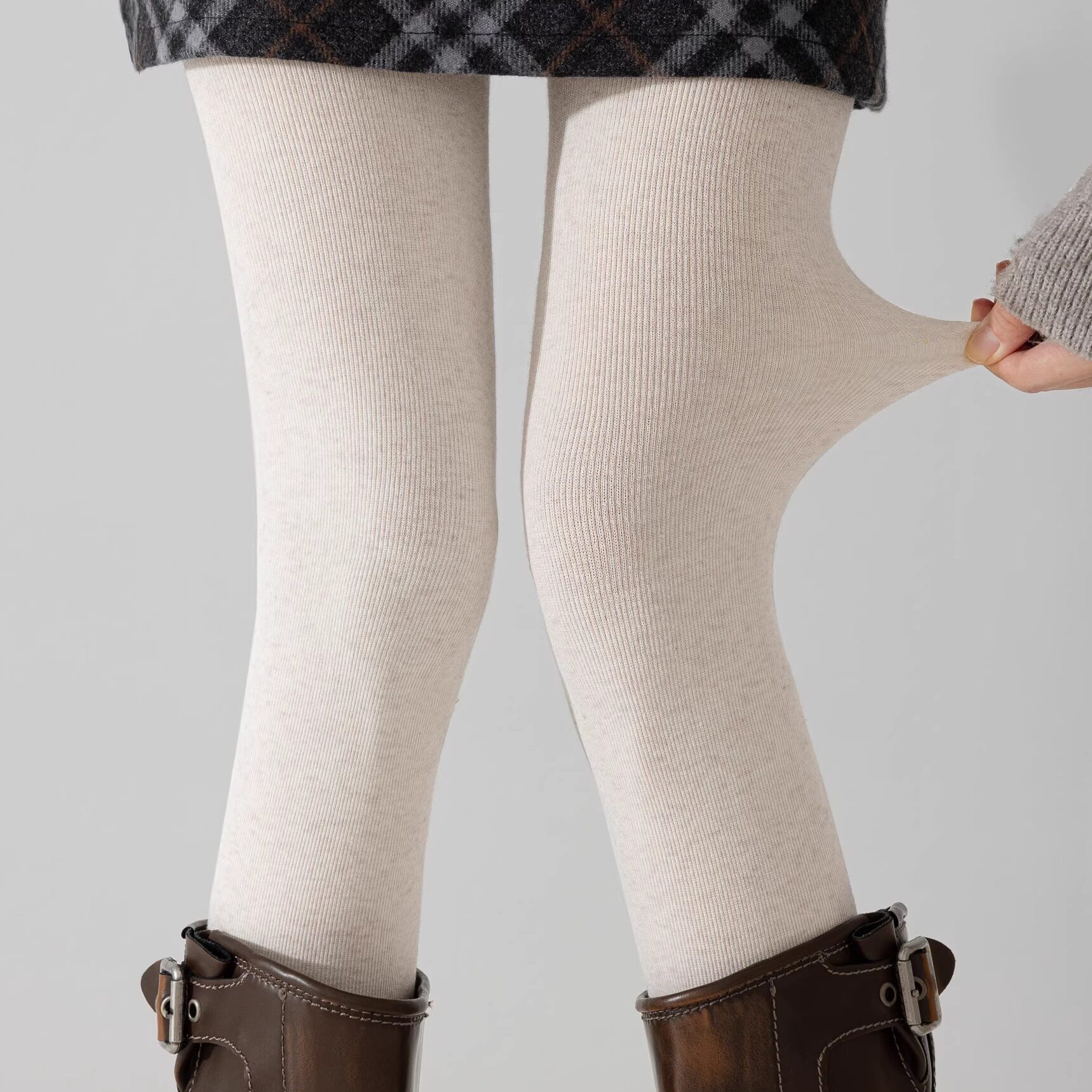 奶白色连裤袜女日系洛丽塔米白