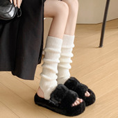白色针织袜套女堆堆袜子长款 踩脚y2k冬天秋冬季 保暖加厚芭蕾腿套