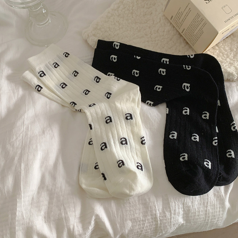 夏天黑白色潮流字母a薄款街头风