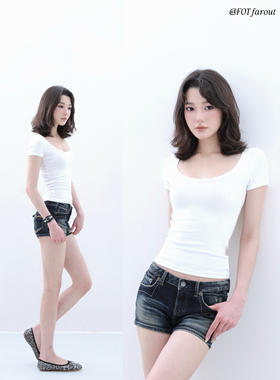 FOT2026春夏 牛仔烟草色外缝线制品 弹力低腰修身mini小短裤舒适