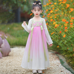 儿童汉服江南可采莲演出服中国风古典舞舞蹈服女童襦裙唐装演出服