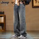 复古阔腿宽松直筒长裤 JEEP 子男 秋冬季 潮牌美式 SPIRIT牛仔裤 男士