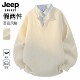 JEEP 休闲上衣保暖针织卫衣男 美式 SPIRIT假两件衬衫 领毛衣男冬季