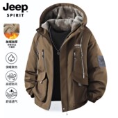 JEEP 连帽宽松休闲保暖棉服 加绒加厚2025新款 SPIRIT冬季 外套男士