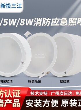 新国标三江SJ-ZM-ACJ-C03-Q3吸顶壁挂嵌入灯具停电逃生3W/5W/8W