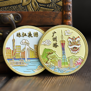 广州塔珠江夜游纪念品景区城市旅游文创纪念章打卡礼物