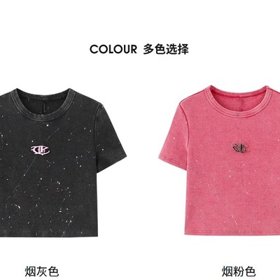 PHORM正品国内代购辣妹百搭上衣露腰时尚短袖小背心T恤T25313436