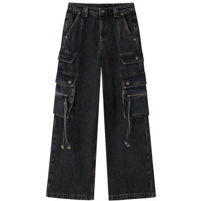 PHORM正品国内代购工装风多口袋牛仔裤直筒时尚休闲裤N21551436