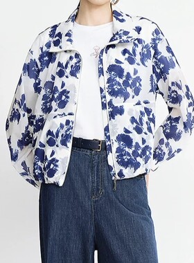 卡迪黛尔正品商场同款夏季青花瓷印花轻薄外套上午CB00320M6