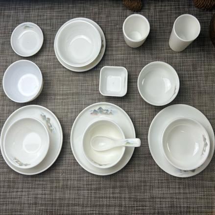 饭店玉晶餐具蘸水碟小勺杯子JBL