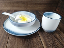 餐厅陶瓷复古创意酒店摆台四件套火锅店餐具碗碟勺套装爆款简约