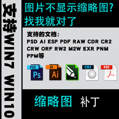 CDR/raw/psd缩略图补丁PS AI EPS PDF CDR文件显示插件支持win710