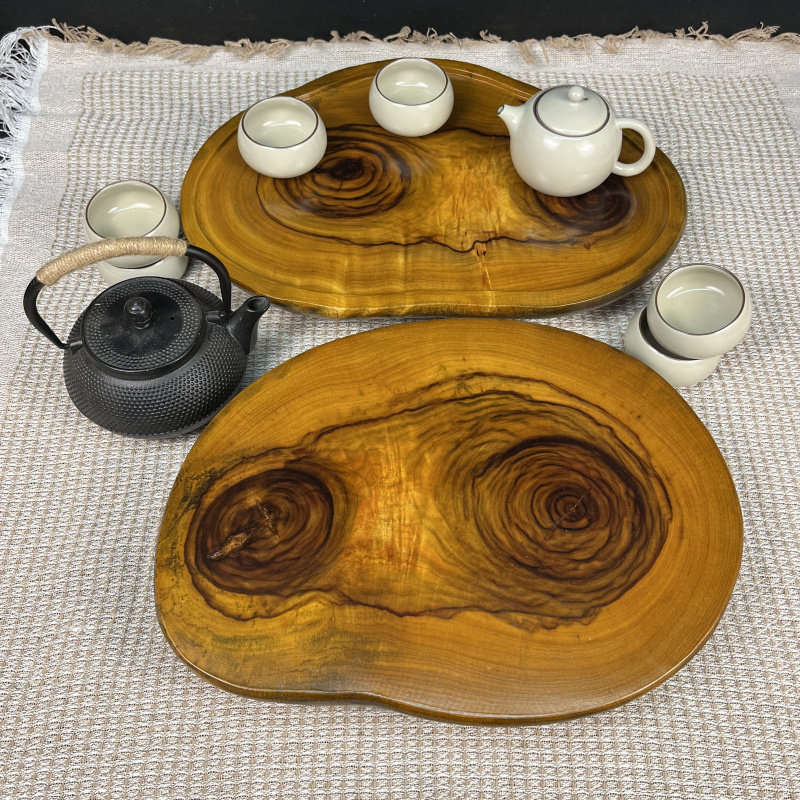 原木中式民宿茶盘茶几侘寂风茶盘香樟木桌干泡台壶承壶拖茶海茶具