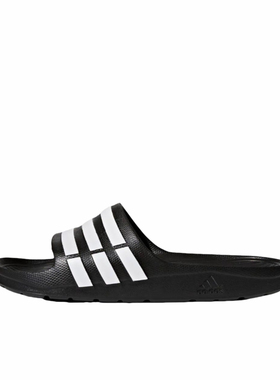 狐狸体育 Adidas阿迪达斯 Duramo Slide 黑白舒适运动拖鞋 G15890
