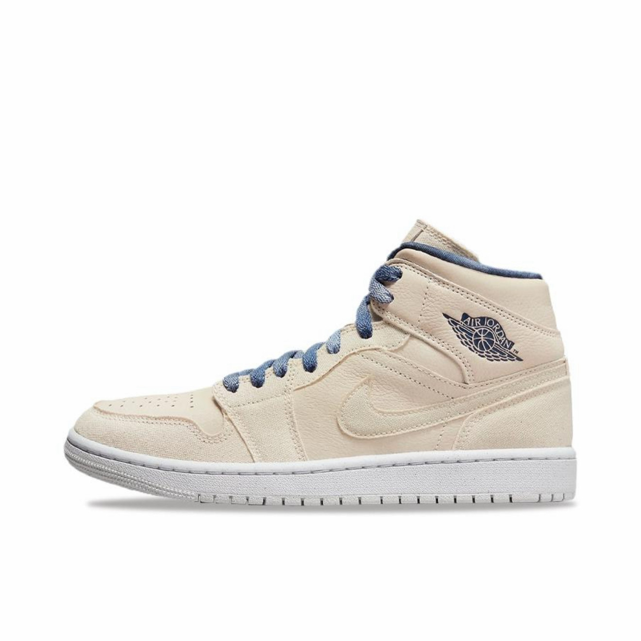 狐狸体育 耐克Nike Air Jordan 1 米蓝中帮复古篮球鞋 DM9126-104 - 实物图