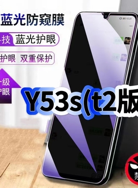 适用vivoY53St2版钢化膜V2123A防偷窥Y53S抗蓝光NFC版防窥膜Y53St1手机膜黑边保护隐私膜全屏高清紫光防摔膜