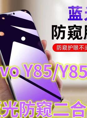 适用vivoy85a防窥膜抗蓝光护眼防偷窥钢化膜全屏护眼y85手机膜防偷看屏幕贴膜Y85A黑边防窥玻璃膜丫85防摔防