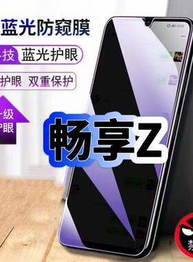 适用华为畅享Z防偷窥护眼蓝光钢化膜DVC-AN00黑边手机膜防偷看隐私Huawei防窥膜5G全屏防摔爆保护高清玻璃膜