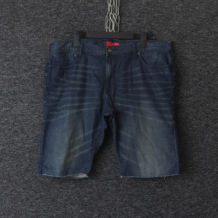 42码 清仓! 外贸尾货 GUESS 洗水直筒 宽松 牛仔裤 短裤 男