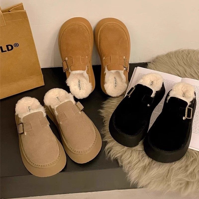 毛毛拖鞋厚底女外穿拖