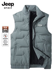 JEEP羽绒服马甲男士冬季保暖外套男款马夹外穿轻薄背心男装坎肩女
