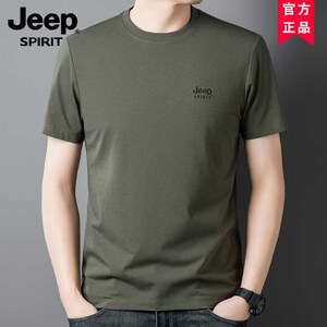 JEEP吉普男士短袖t恤夏季薄款潮流宽松休闲大码圆领打底衫上衣男