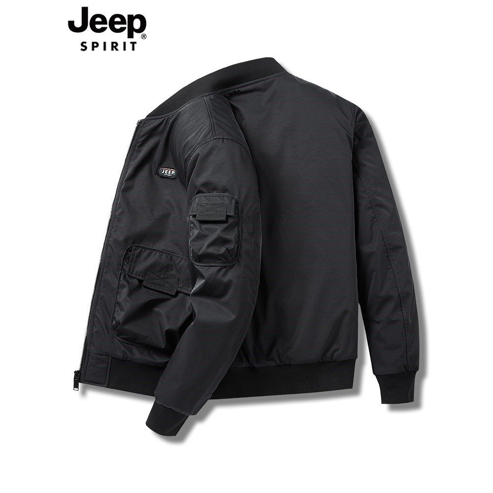 吉普JEEP工装外套男士春秋季短款棒球服飞行员棉服男冬季加厚棉衣