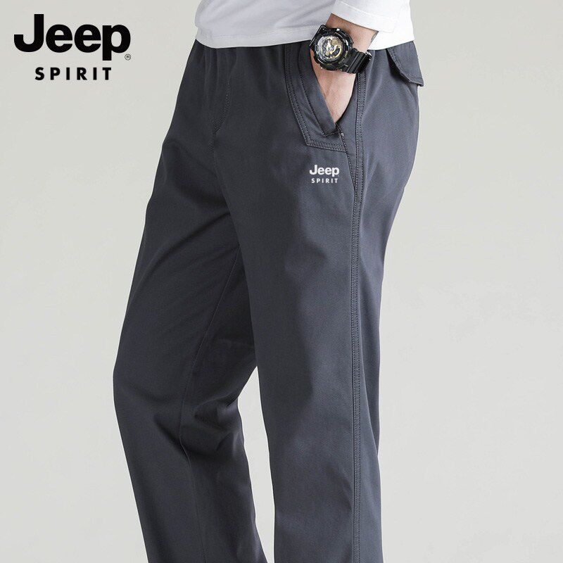JEEP休闲裤男士2022春秋季新款工装裤宽松大码潮流男裤直筒长裤子