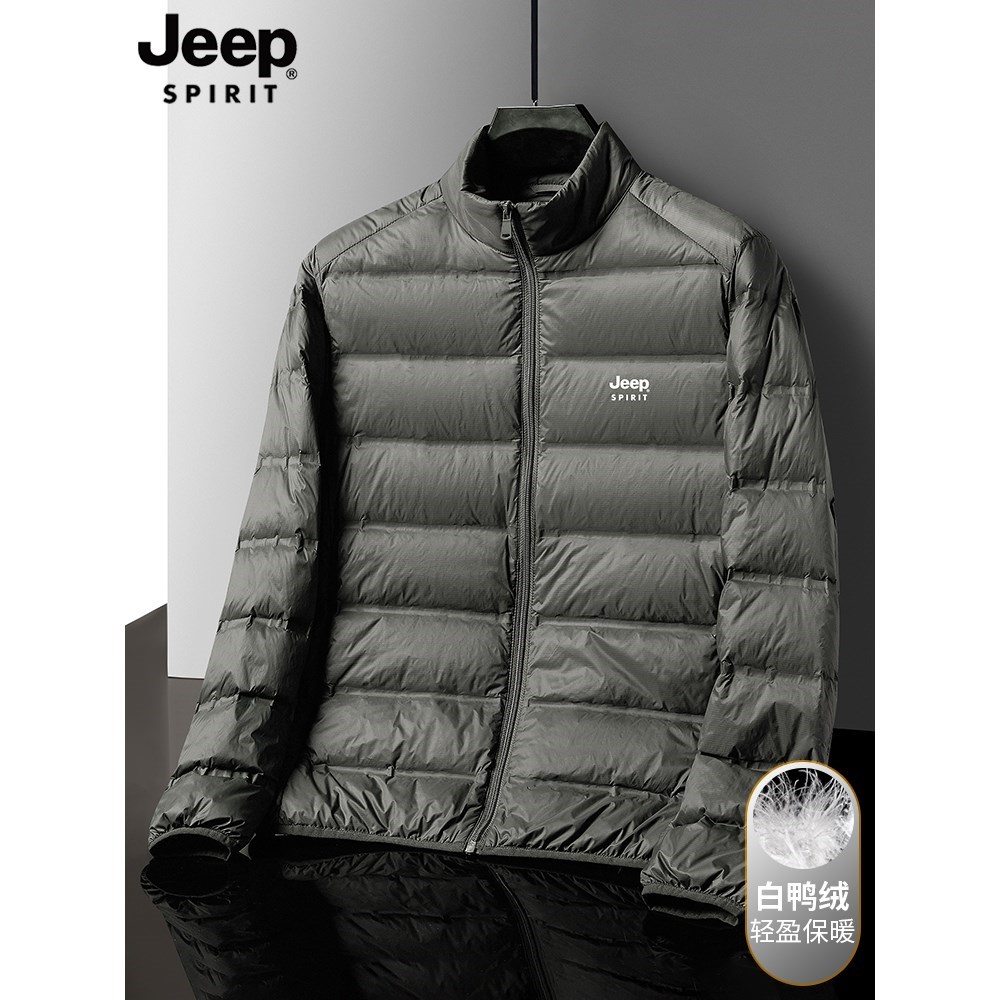 吉普JEEP轻薄羽绒服男士冬季短款
