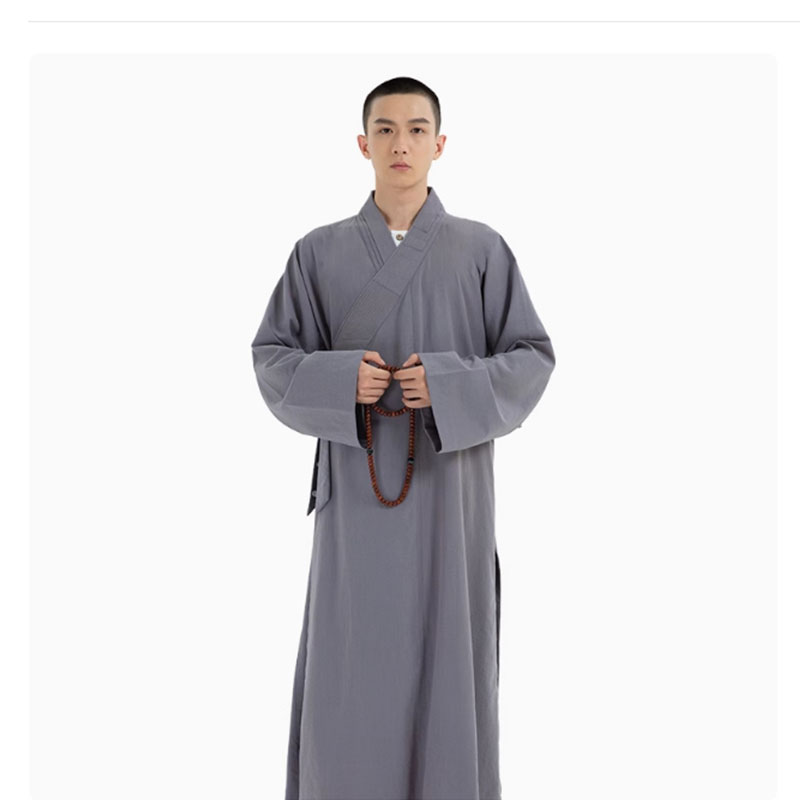 僧服棉麻禅堂大褂加宽打坐僧衣棉麻长端褂出家人四季和尚服男女款