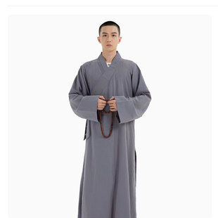僧服棉麻禅堂大褂加宽打坐僧衣棉麻长端褂出家人四季和尚服男女款
