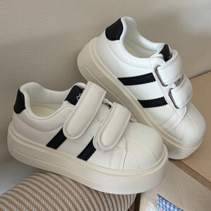 厚底小白鞋女2026新款春季运动休闲板鞋魔术贴百搭面包贝壳鞋