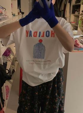 C家   韩系ins新款百搭圆领纯色帽子字母套头长袖T恤