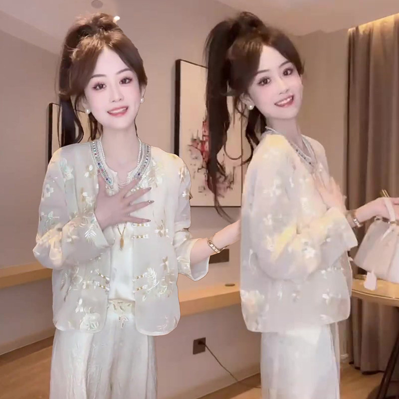 新中式国风雪纺防晒外套女薄款轻奢气质2025夏新款高级感长袖上衣