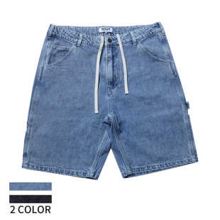 伐木牛仔短裤 水洗休闲情侣五分裤 男士 潮牌宽松复古中裤 子 夏季 工装