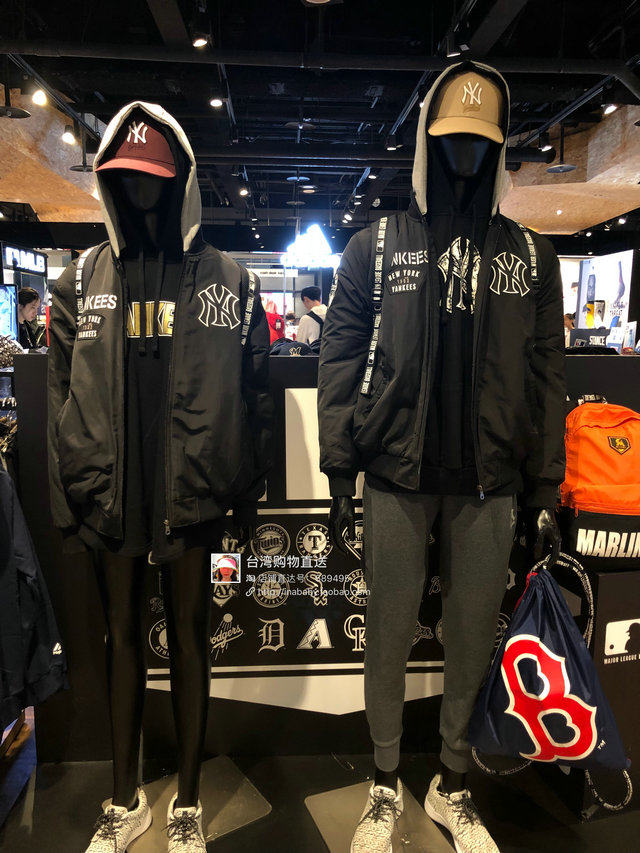 中国台湾专柜MLB 洋基队 男士棒球外套 新款夹棉夹克 NY 休闲外套