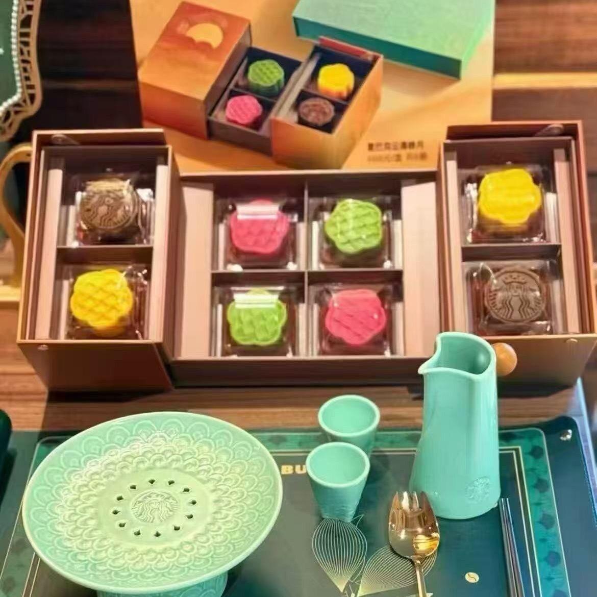 正品星巴克 星情星悦 广东广西江浙沪月饼提领兑换现货券中秋礼品