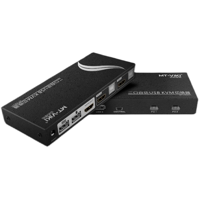 迈拓维矩 4K工业级高清2进1出HDMI自动USB KVM切换器 MT-HK201