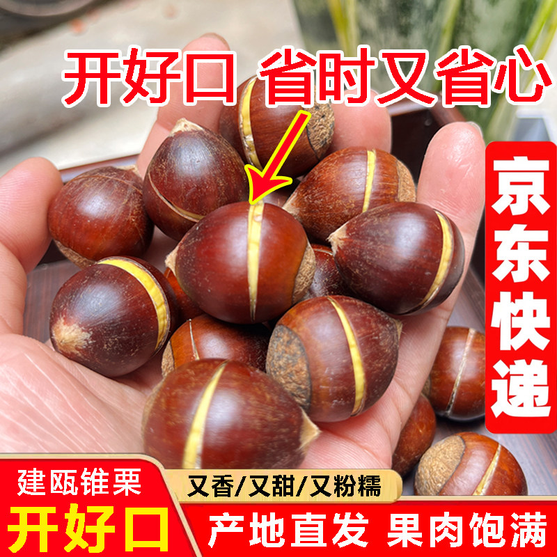 开好口的锥栗现摘现发京东快递