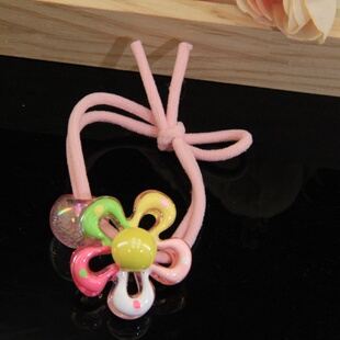 韩系儿童发绳可爱彩色花朵皮筋高弹力女童扎马尾丸子头中大童发饰