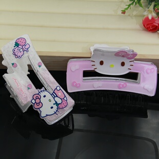 Sanrio三丽鸥宽口粉少女KT猫抓夹洗澡抓子外出可带hallokiyyt发夹