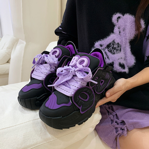 MJLUCK字母老爹鞋2023新款厚底增高多巴胺面包鞋休闲潮流女鞋ins