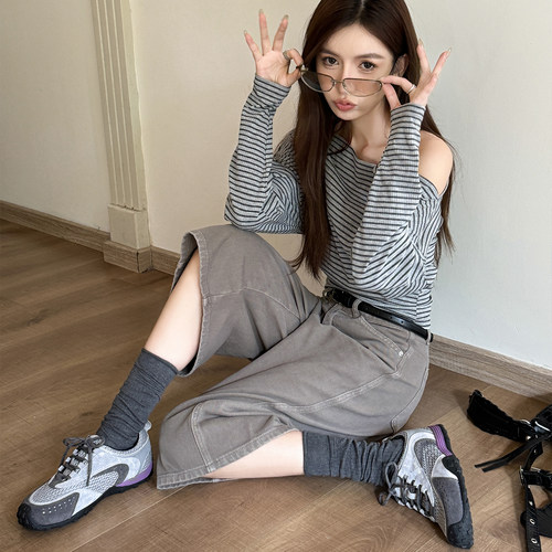 真皮网面拼色德训鞋女2025秋季新款厚底内增高阿甘鞋运动休闲鞋