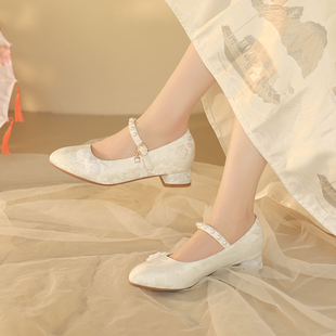 女童汉服鞋2024春秋单鞋儿童高跟古风公主鞋大童旗袍配马面裙鞋子